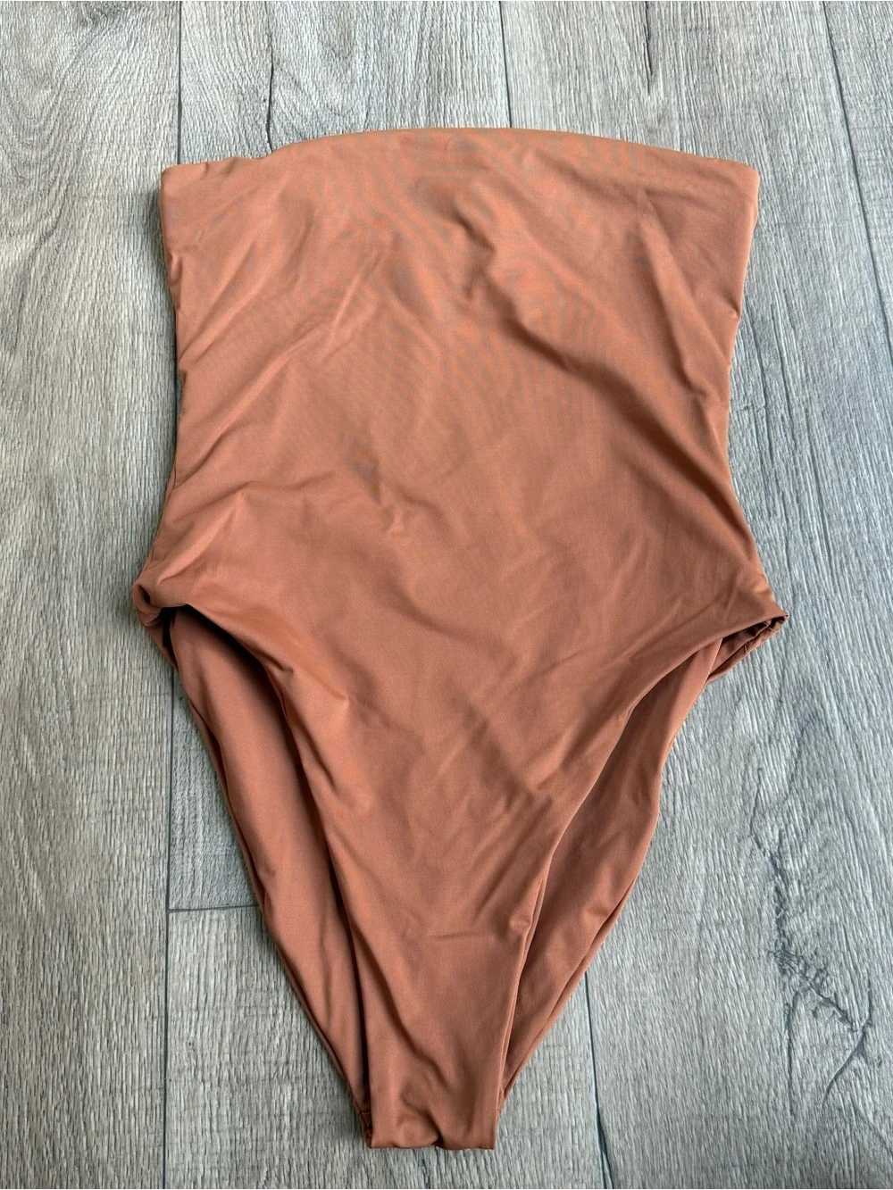 Free People x Toast signature tube one piece swimsuit size large light brown